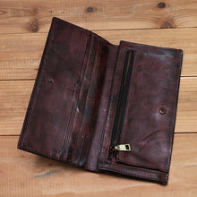 Load image into Gallery viewer, Genuine Leather Wallet Vintage Retro Wrinkled Long
