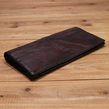 Load image into Gallery viewer, Genuine Leather Wallet Vintage Retro Wrinkled Long