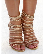 Load image into Gallery viewer, Bling High Heel Sandals Thin Heels