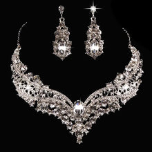 Load image into Gallery viewer, Necklace + Earrings Crystal Wedding Party Bride