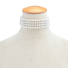 Load image into Gallery viewer, Multilayer White Imitation-Pearl Choker