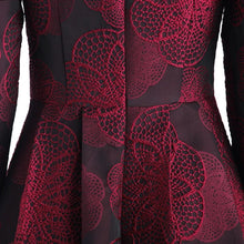 Load image into Gallery viewer, Long Sleeve Maxi Dress Elegant Burgundy Floral
