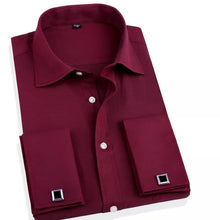 Load image into Gallery viewer, French Cuff Button Men Dress Shirt with Cufflinks