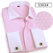 Load image into Gallery viewer, French Cuff Button Men Dress Shirt with Cufflinks