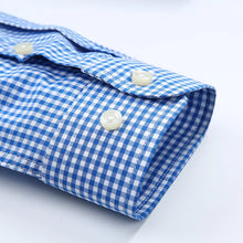 Load image into Gallery viewer, Long Sleeve Cotton Thin Plaid Shirts Button Down Collar Checkered