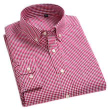 Load image into Gallery viewer, Long Sleeve Cotton Thin Plaid Shirts Button Down Collar Checkered