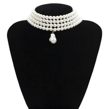 Load image into Gallery viewer, Multilayer White Imitation-Pearl Choker