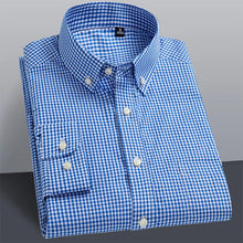 Load image into Gallery viewer, Long Sleeve Cotton Thin Plaid Shirts Button Down Collar Checkered