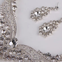 Load image into Gallery viewer, Necklace + Earrings Crystal Wedding Party Bride