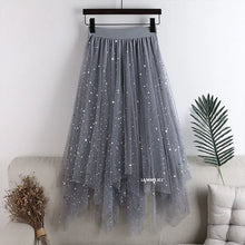 Load image into Gallery viewer, Elastic High Waist Long Tulle Skirt