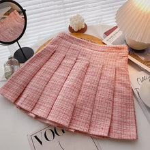 Load image into Gallery viewer, High Waist Tweed Skirt Diamond Buttons