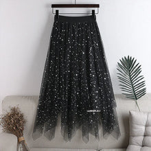 Load image into Gallery viewer, Elastic High Waist Long Tulle Skirt