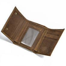 Load image into Gallery viewer, High Quality Men Genuine Leather Wallet Anti Theft Hasp With Iron