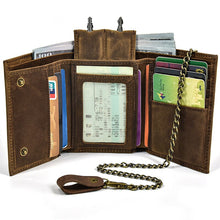 Load image into Gallery viewer, High Quality Men Genuine Leather Wallet Anti Theft Hasp With Iron