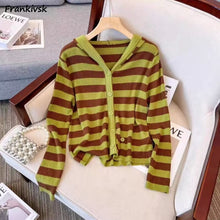 Load image into Gallery viewer, Hooded Sweater Cardigan Striped