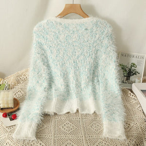 Cardigan Sweater V Neck Long Sleeved Knitted