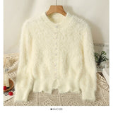 Sweater O Neck Elegant Cardigan