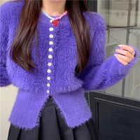 Sweater O Neck Elegant Cardigan