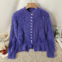 Sweater O Neck Elegant Cardigan