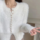 Sweater O Neck Elegant Cardigan