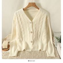 Load image into Gallery viewer, Elegant Pink Cardigan V Neck Knitted Shirt