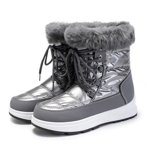 Lace Up Waterproof Snow Boots Anti Slip Platform