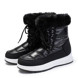 Lace Up Waterproof Snow Boots Anti Slip Platform