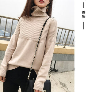 High Collar Autumn/Winter Women's Pullovers