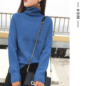 High Collar Autumn/Winter Women's Pullovers