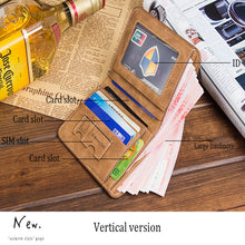 Load image into Gallery viewer, Men's Wallet Leather Billfold Slim Hipster Cowhide