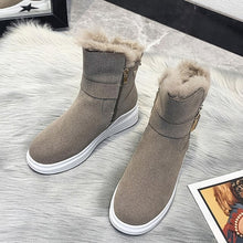 Load image into Gallery viewer, Casual Thicken Warm Plush Fur Flat Snow Boots