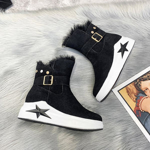 Casual Thicken Warm Plush Fur Flat Snow Boots