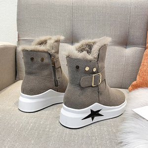 Casual Thicken Warm Plush Fur Flat Snow Boots