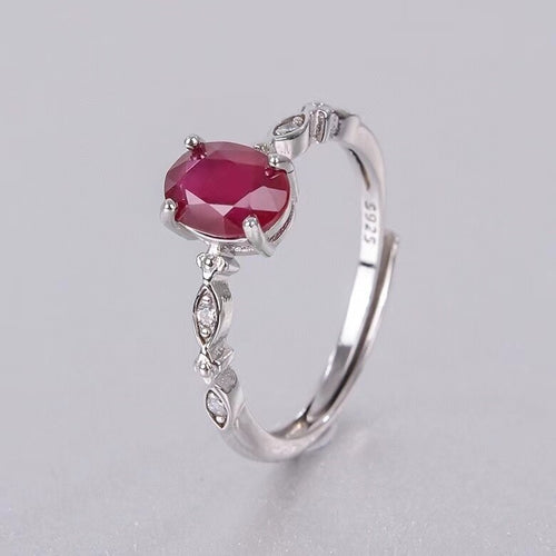 Natural Ruby Rings 925 Silver | Atmospheric Jewelry