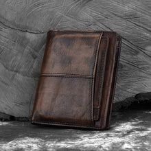 Load image into Gallery viewer, Leather retro men's wallet