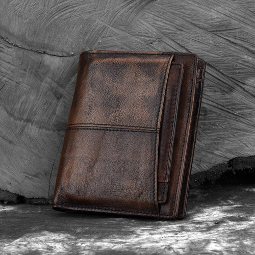 Leather retro men's wallet