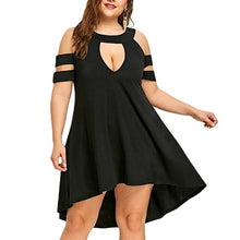 Load image into Gallery viewer, Plus Size Clothing Womens Black Dresses Solid Plus Size O-neck