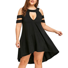 Load image into Gallery viewer, Plus Size Clothing Womens Black Dresses Solid Plus Size O-neck