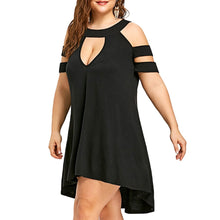 Load image into Gallery viewer, Plus Size Clothing Womens Black Dresses Solid Plus Size O-neck