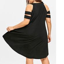 Load image into Gallery viewer, Plus Size Clothing Womens Black Dresses Solid Plus Size O-neck