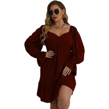 Load image into Gallery viewer, Casual V Neckline Long Sleeve Solid Slim Midi