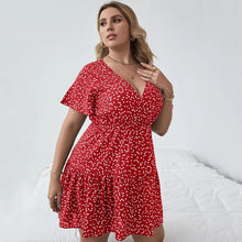 Load image into Gallery viewer, Floral Print Summer Casual Tiered Dress Short Sleeve
