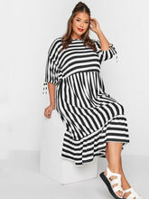 Load image into Gallery viewer, Elegant Striped Smock Dress