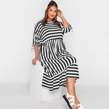 Load image into Gallery viewer, Elegant Striped Smock Dress