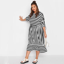 Load image into Gallery viewer, Elegant Striped Smock Dress