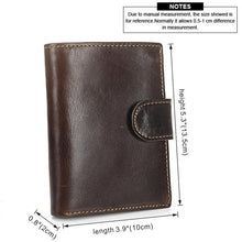 Load image into Gallery viewer, Real Cowhide Genuine Leather Men Wallet Clutch Hasp Open