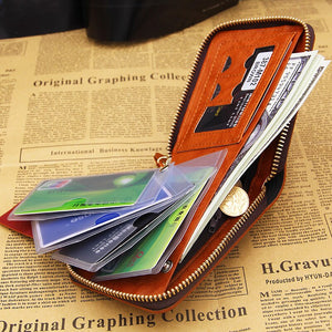 Retro Wallet Dollar Print PU Zipper Short Coin Purse