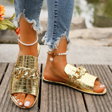 Load image into Gallery viewer, Golden Round Toe Sandals