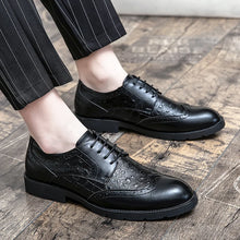 Load image into Gallery viewer, Leather Loafers Men's Pointed Toe Lace-Up