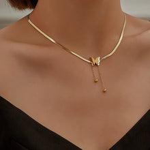 Load image into Gallery viewer, Frosted Butterfly Pendant Fashion Snake Bone Chain